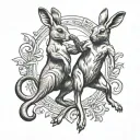 Boxing Kangaroo tattoo design idea