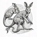 Boxing Kangaroo tattoo design idea