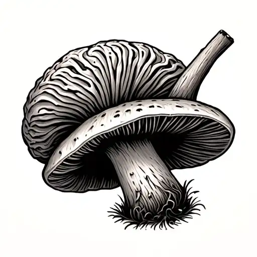 Bigfoot morel mushroom tattoo design idea