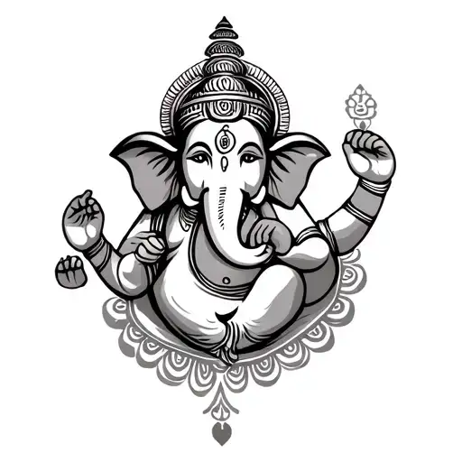 a and s in marathi font forming ganpati tattoo design idea