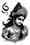 Krishna name tattoo design idea