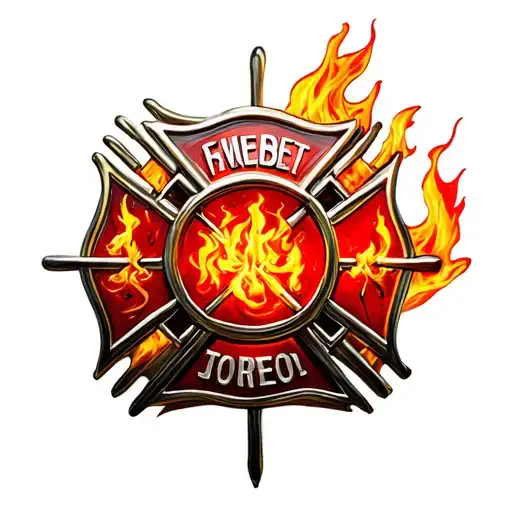 9-6-61, Maltese firefighter cross, small flame  tattoo design idea