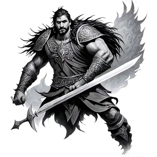 Gaelic Warrior tattoo design idea