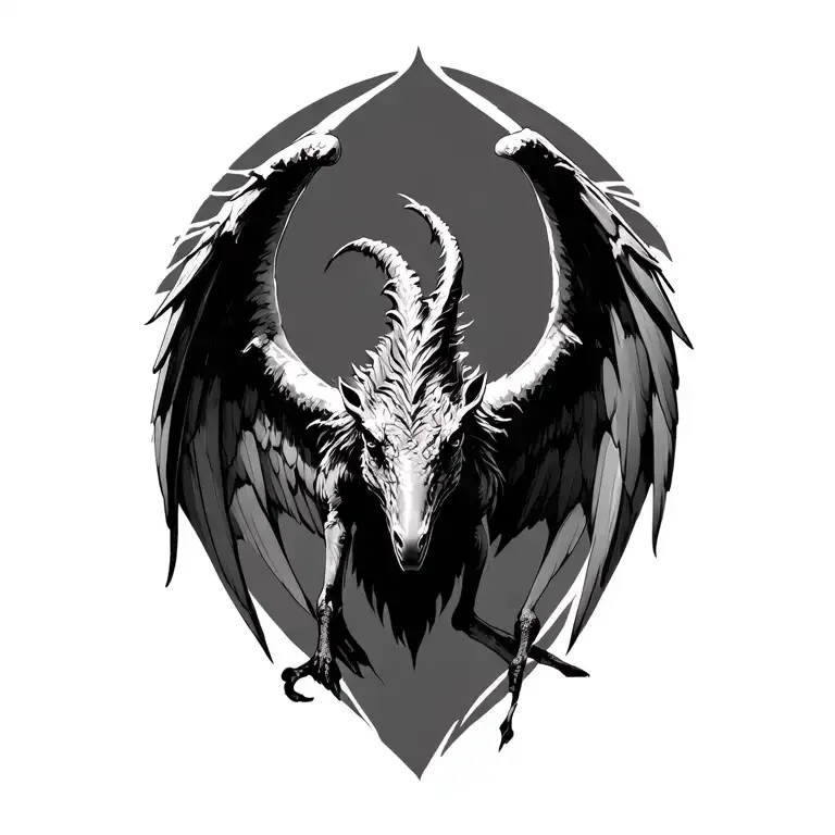 thestral with wings harry potter tattoo design idea