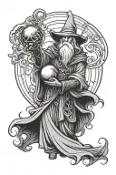 wizard with orb  tattoo design idea