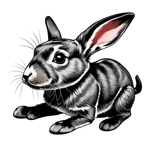 rabbit chased by a dog tattoo design idea
