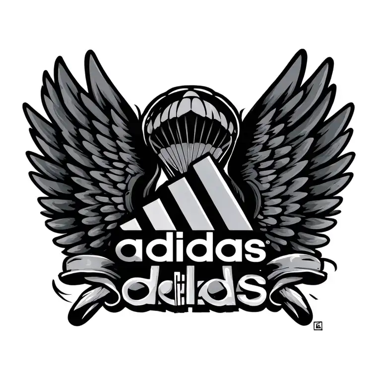 adidas, soldier, paratrooper wing, protect family tattoo design idea