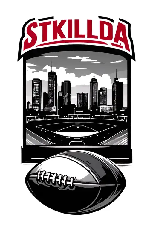 StKilda football club, Melbourne skyline, Walter.  burley griffin artwork tattoo design idea