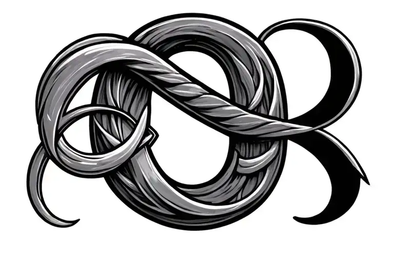 N letter with infinity and hidden R and G  tattoo design idea