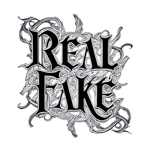 "Real Fake" Two Word Ambigram Generator tattoo design idea