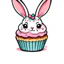 Bunny with cupcake tattoo design idea