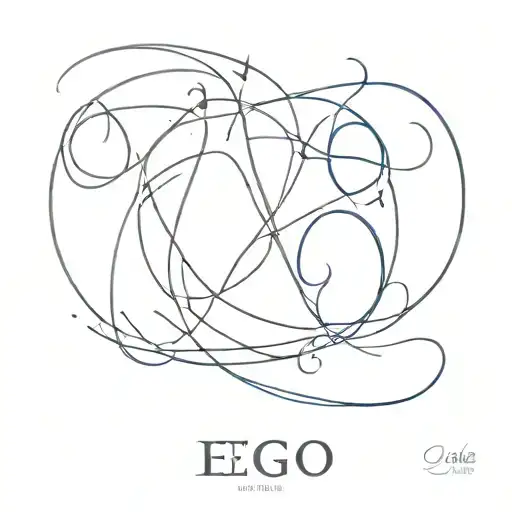 ego word tattoo design idea