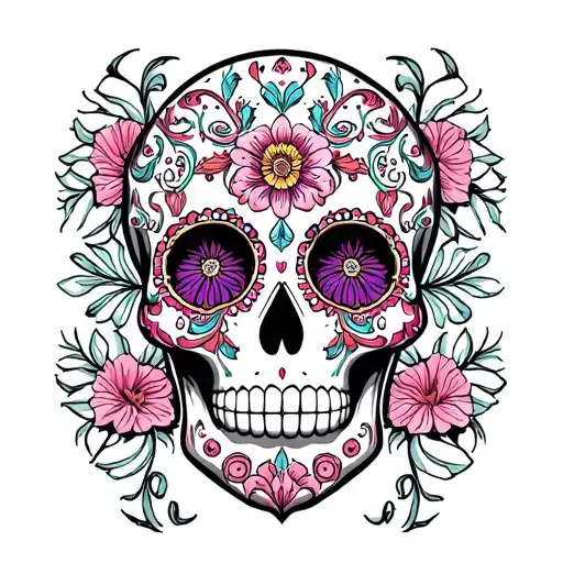 SUGAR SKULL tattoo design idea
