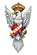 polish eagle with flag intertwined tattoo design idea