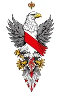 polish eagle with flag intertwined tattoo design idea