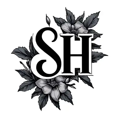 SH initials tattoo design idea