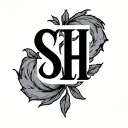 SH initials tattoo design idea