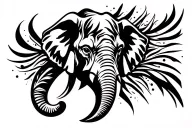 Elephant face tattoo design idea