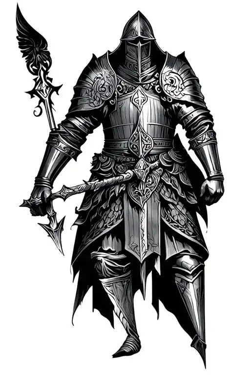 templar knight tattoo design idea