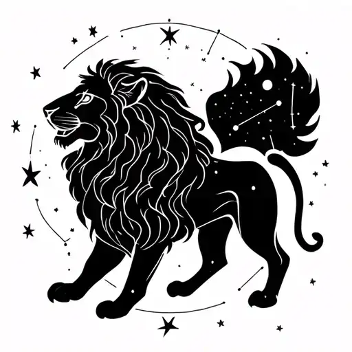Leo constellation, minimalistic, aestethic, no pictures of lion, just minimal stars, representation, star alignment tattoo design idea