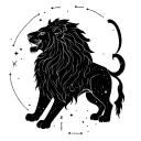 Leo constellation, minimalistic, aestethic, no pictures of lion, just minimal stars, representation, star alignment tattoo design idea