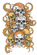 skulls and scorpions intertwined within tattoo design idea