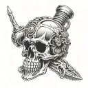turbo skull handtool tattoo design idea