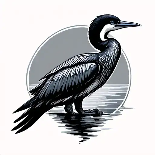 Cormorant tattoo design idea