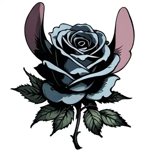 stitch with a rose tattoo design idea