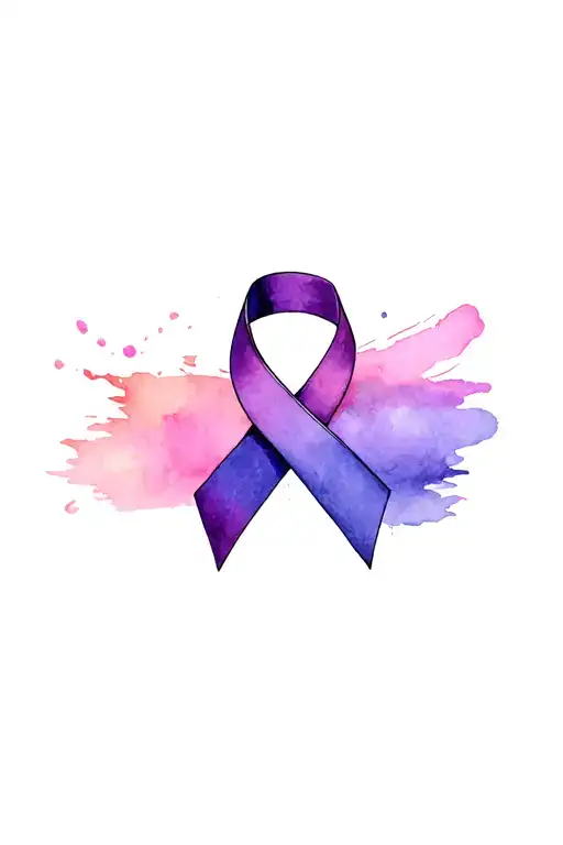 thyroid cancer ribbon crossed with recovery ribbons  tattoo design idea