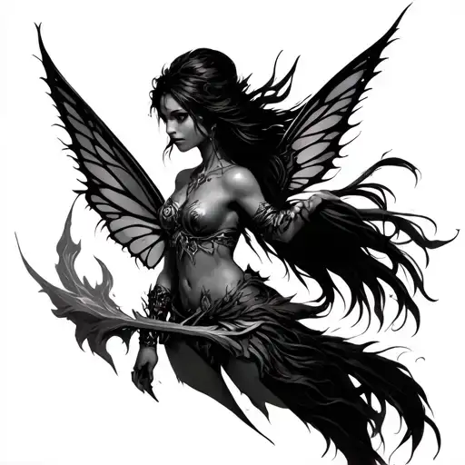 Warrior Fairy tattoo design idea