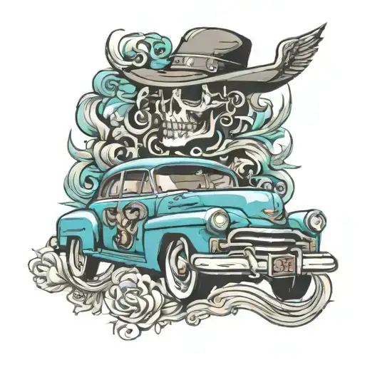 lowrider cadillac tattoo design idea