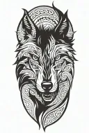 wolf head tattoo design idea