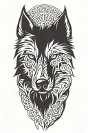 wolf head tattoo design idea