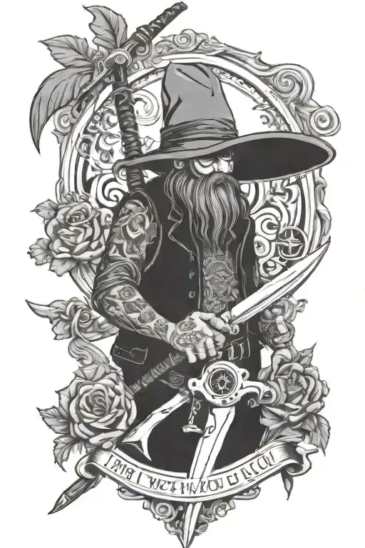 Trust, fuck around and find out, candian redneck, the weasel nickname, mechanic, jack of all trades, sword  tattoo design idea