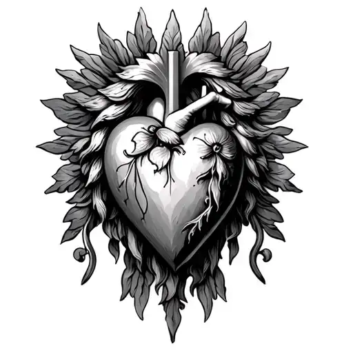 sacred heart of jesus tattoo design idea