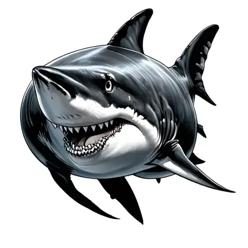 great white shark with J.C tattoo design idea