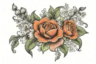 June, August October Birth Flower tattoo design idea