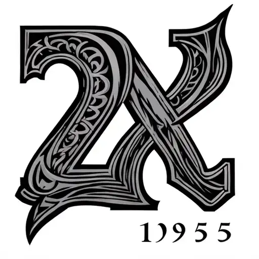 1995 In Roman Numerals tattoo design idea