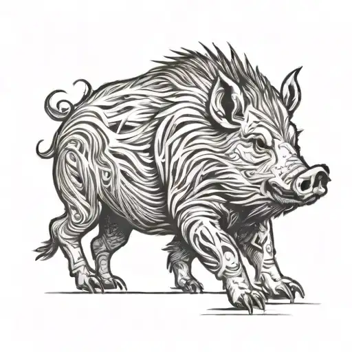 Boar tattoo design idea