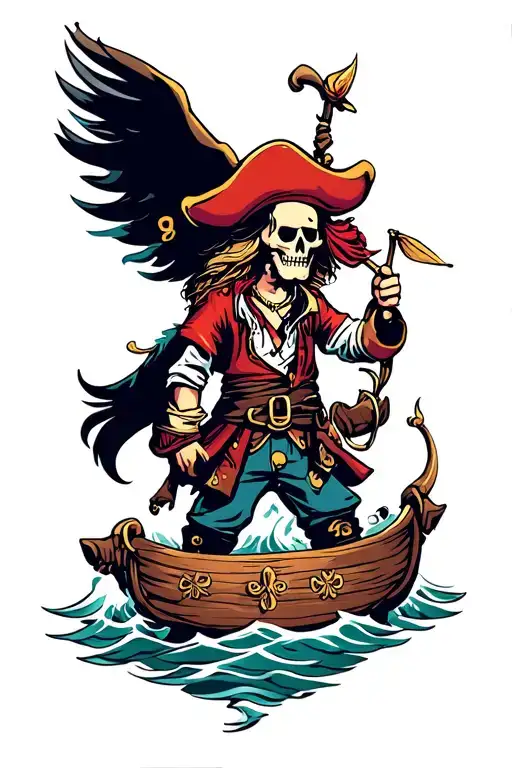 Beautiful Pirate tattoo design idea