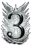 number 3, initials KGB, water, vw bug tattoo design idea