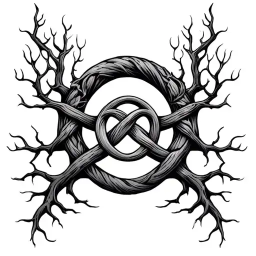 celtic father's knot tree roots spreading tattoo design idea