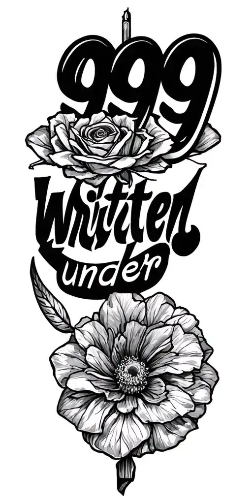 "999 writen under" 999 Juice Wrld tattoo design idea