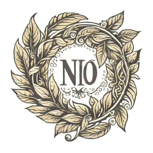 laurel wreath with Roman numerals tattoo design idea