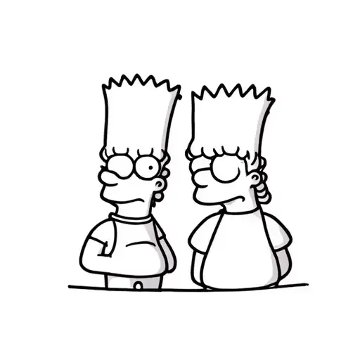 bart and lisa simpson tattoo design idea