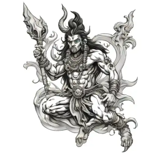 Mahakal About to Destroy Evil tattoo design idea
