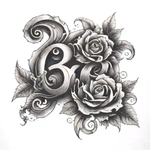 865 numbers tattoo design idea