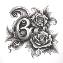 865 numbers tattoo design idea