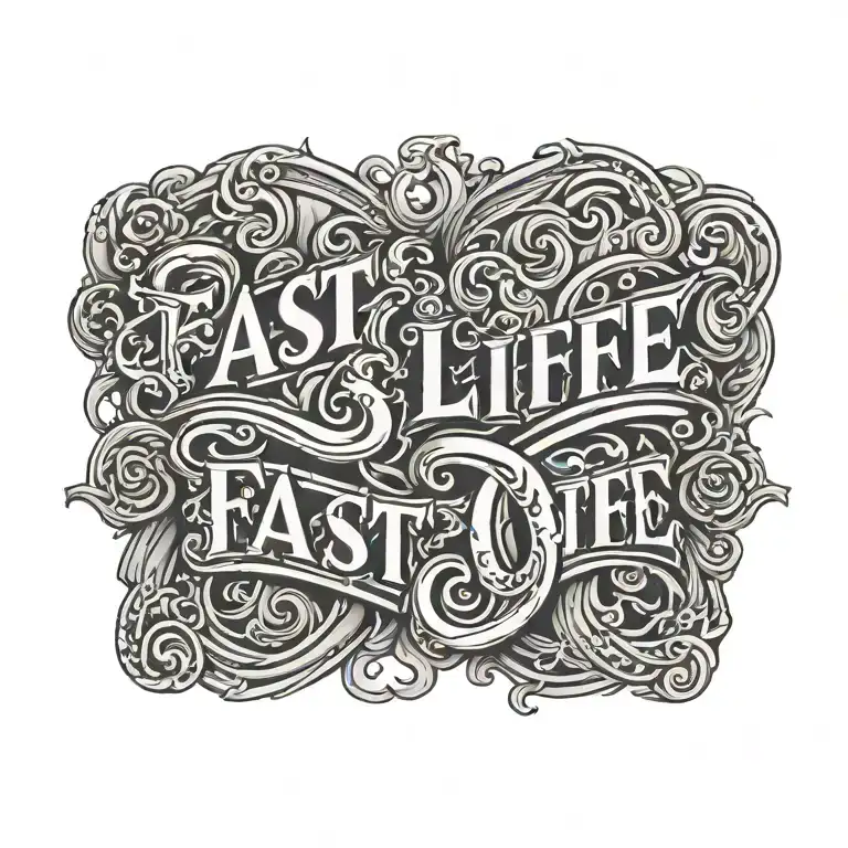 Fast Life Letter Tattoo design chicano style tattoo design idea